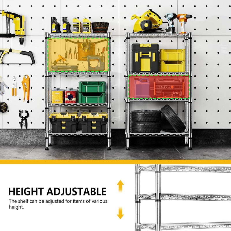 4 Tier Shelf Metal Storage Shelves Wire Rack