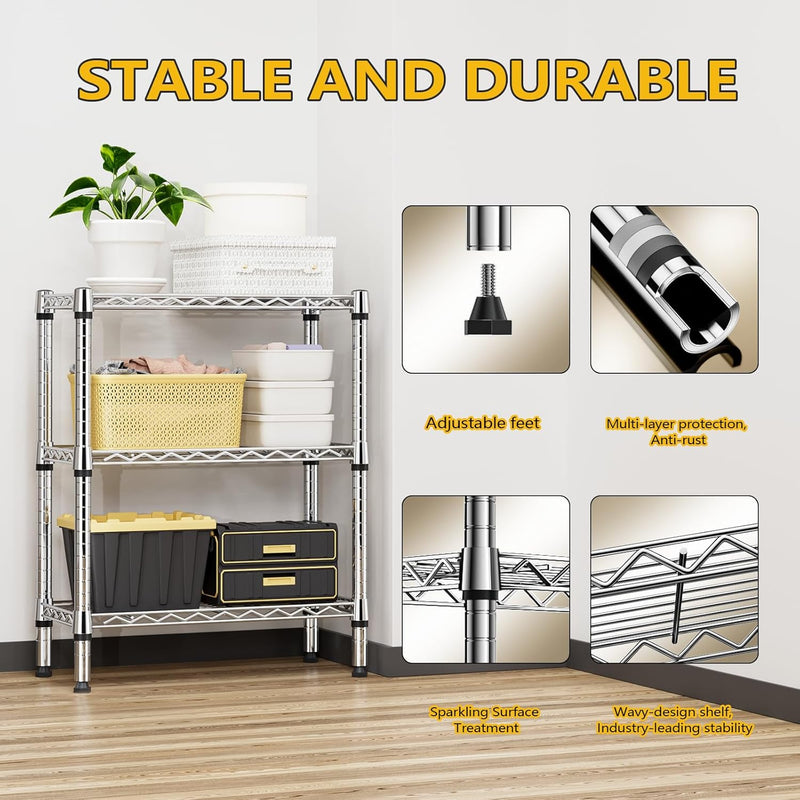 4 Tier Shelf Metal Storage Shelves Wire Rack