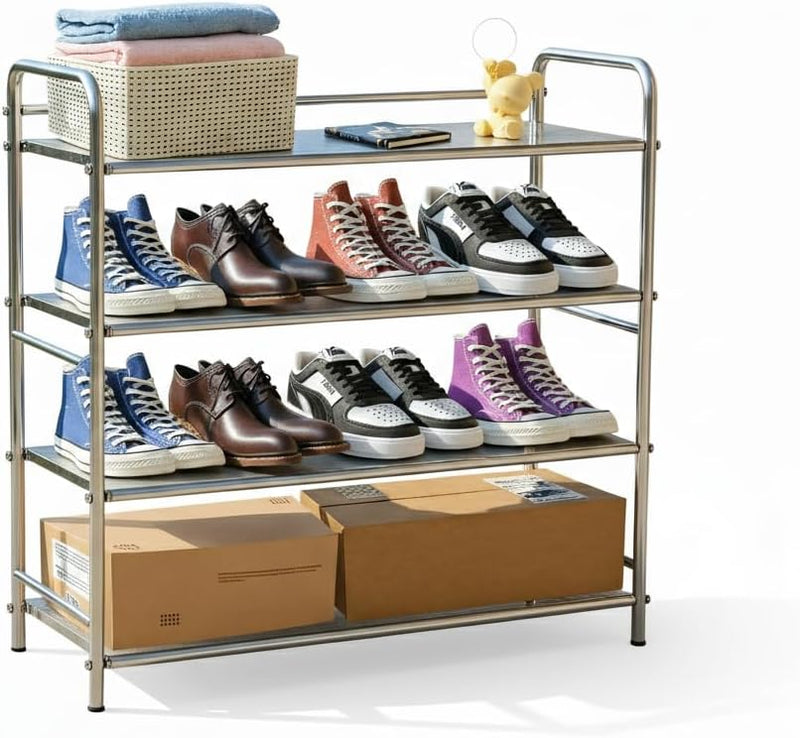 4-Tier Stainless Steel Shoe Rack