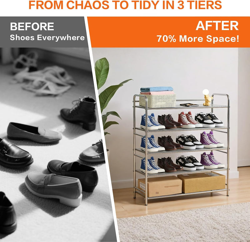 4-Tier Stainless Steel Shoe Rack
