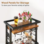 4-Tier Wine Rack with Wheels Bar Cart