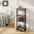 4-Tier Wine Rack with Wheels Bar Cart