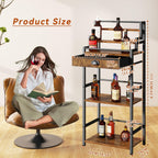 4-Tier Wine Rack with Wheels Bar Cart