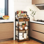 4-Tier Wine Rack with Wheels Bar Cart