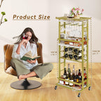 4-Tier Wine Rack with Wheels Bar Cart