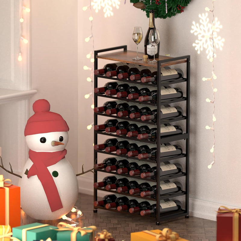 40 Bottle Wine Rack Freestanding Floor 8-Tier Storage