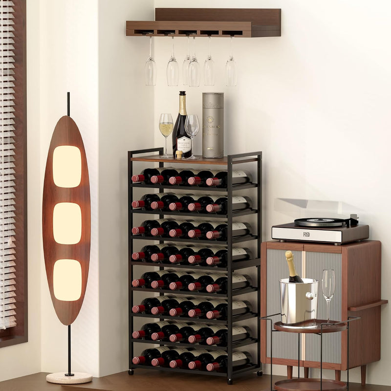 40 Bottle Wine Rack Freestanding Floor 8-Tier Storage