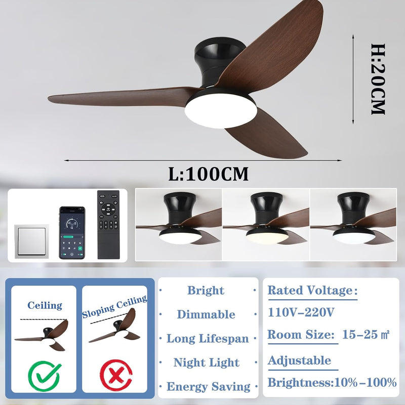 40" Ceiling Fans with Lights and Remote 6