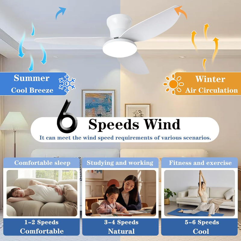 40" Ceiling Fans with Lights and Remote 6