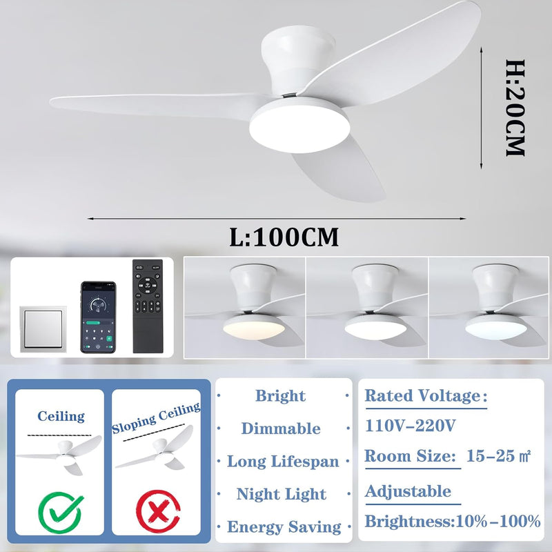 40" Ceiling Fans with Lights and Remote 6