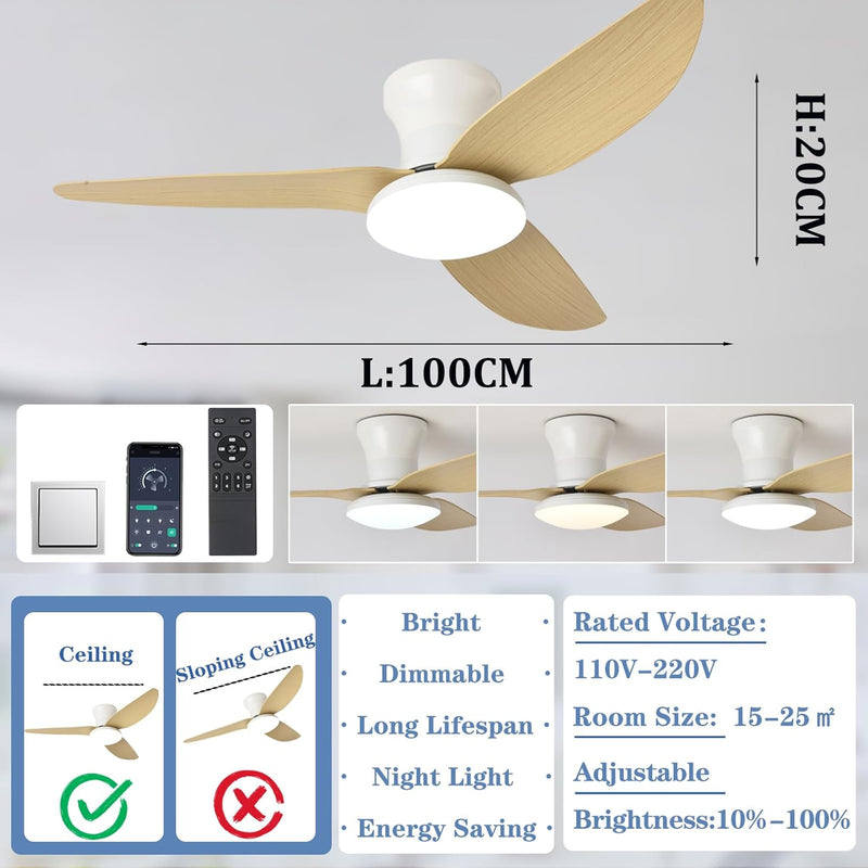 40" Ceiling Fans with Lights and Remote 6