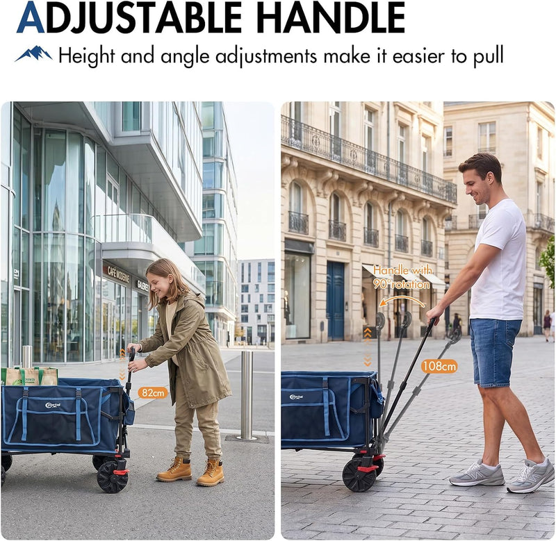 400L Beach Trolley Cart for Sand with Drop-Down