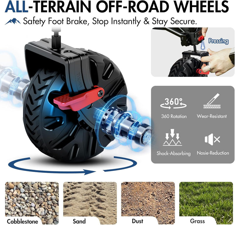 400L Beach Trolley Cart for Sand with Drop-Down