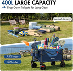 400L Beach Trolley Cart for Sand with Drop-Down