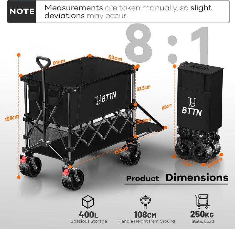 400L Double Decker Folding Festival Trolley 250KG