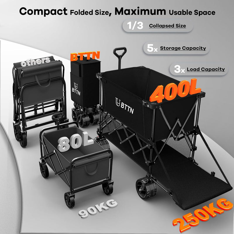 400L Double Decker Folding Festival Trolley 250KG