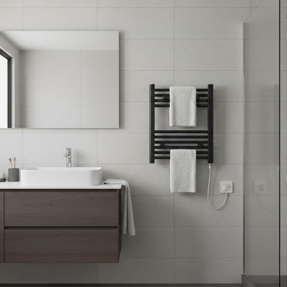 400W X 600h Electric Straight Heated Towel Rail