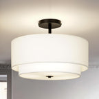 40CM Dual Drum 3-Light Semi Flush Mount