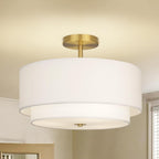 40CM Dual Drum 3-Light Semi Flush Mount