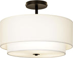 40CM Dual Drum 3-Light Semi Flush Mount