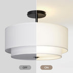 40CM Dual Drum 3-Light Semi Flush Mount