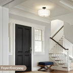 40CM Dual Drum 3-Light Semi Flush Mount