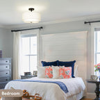 40CM Dual Drum 3-Light Semi Flush Mount