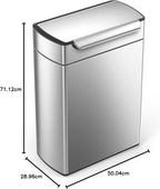40L Rectangular Touch-Bar Kitchen Bin