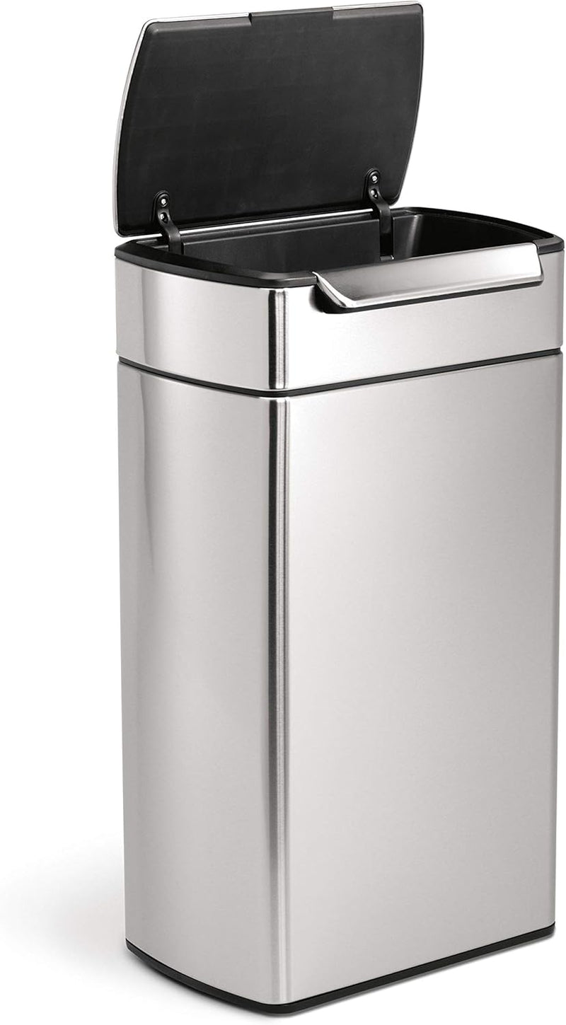 40L Rectangular Touch-Bar Kitchen Bin