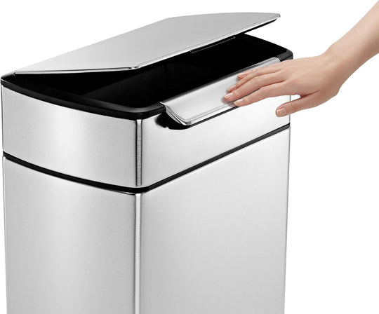 40L Rectangular Touch-Bar Kitchen Bin