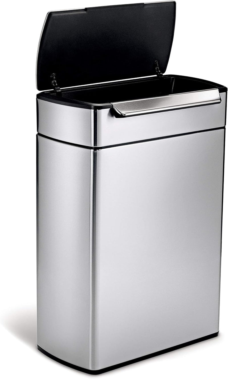 40L Rectangular Touch-Bar Kitchen Bin