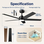 42" Ceiling Fans with Lights Remote Flush Mount