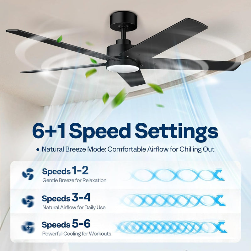 42" Ceiling Fans with Lights Remote Flush Mount