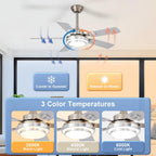 42-Inch Ceiling Fan with Light: Brushed Nickel Fans