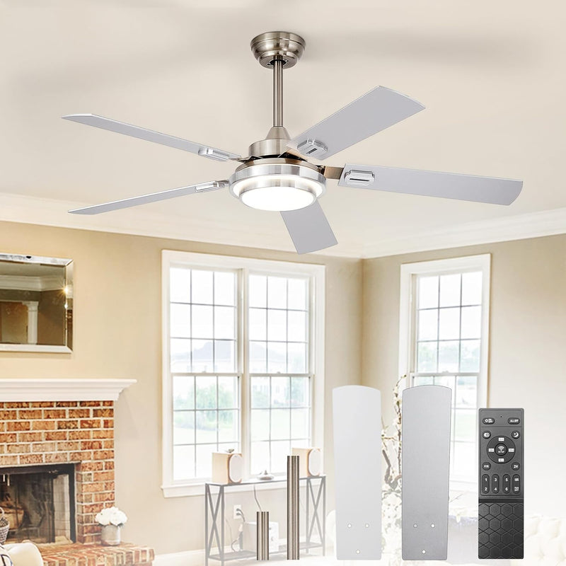 42-Inch Ceiling Fan with Light: Brushed Nickel Fans