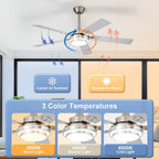42-Inch Ceiling Fan with Light: Brushed Nickel Fans
