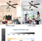 42-Inch Ceiling Fan with Light: Brushed Nickel Fans