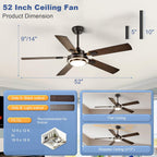 42-Inch Ceiling Fan with Light: Brushed Nickel Fans