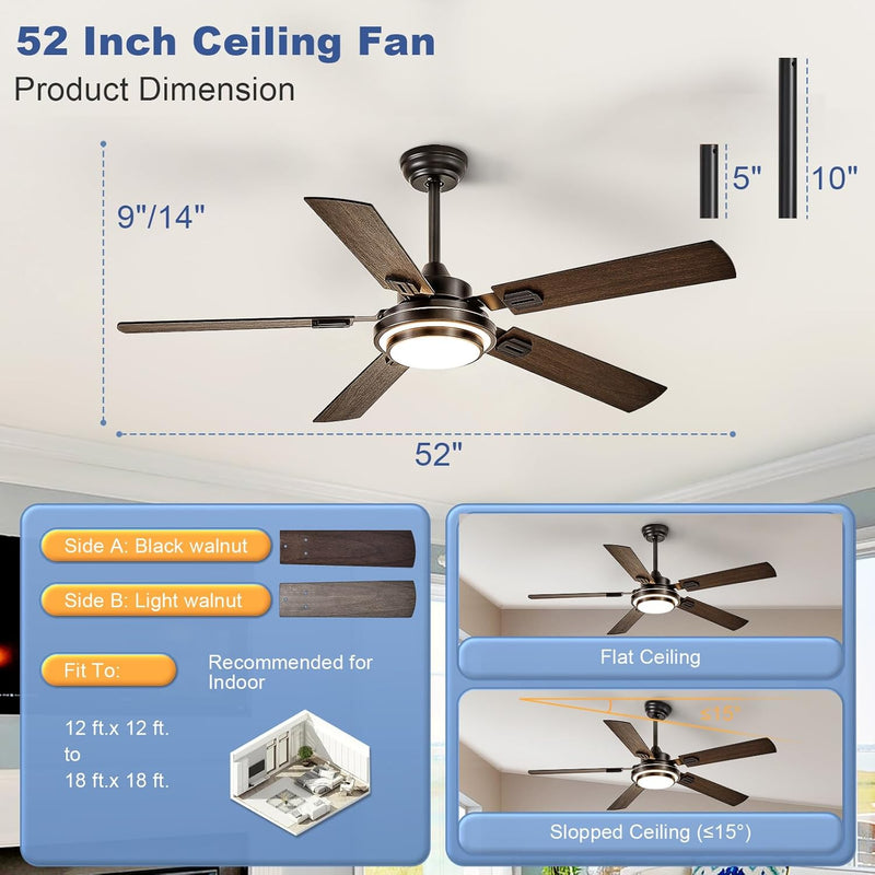42-Inch Ceiling Fan with Light: Brushed Nickel Fans