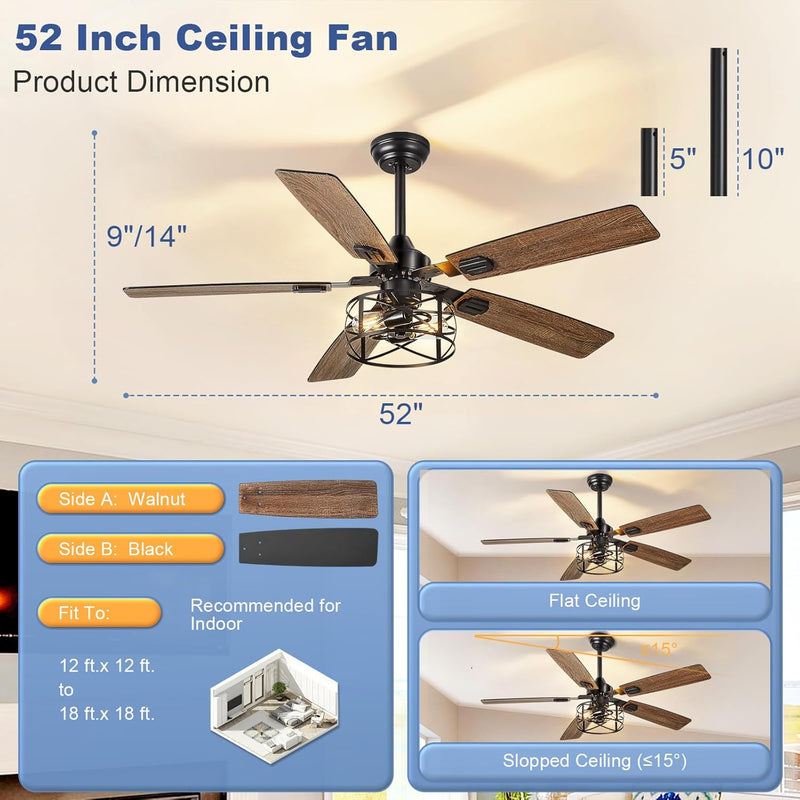 42-Inch Ceiling Fan with Light: Brushed Nickel Fans