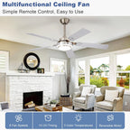 42-Inch Ceiling Fan with Light: Brushed Nickel Fans