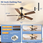 42-Inch Ceiling Fan with Light: Brushed Nickel Fans