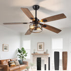 Walnut + Black Woodgrain Fan Blades