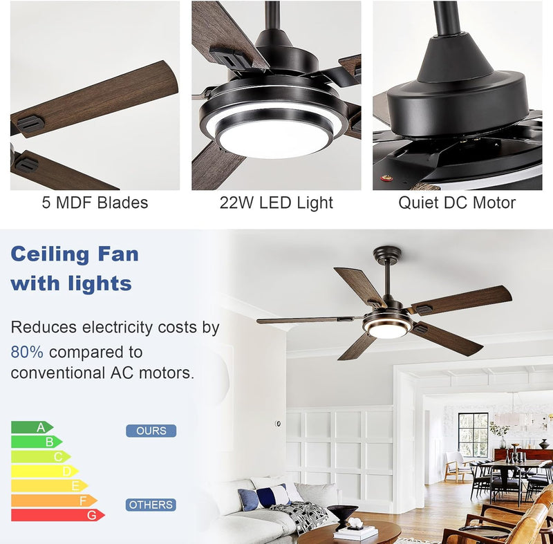 42-Inch Ceiling Fan with Light: Brushed Nickel Fans