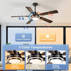 42-Inch Ceiling Fan with Light: Brushed Nickel Fans