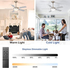 42-Inch Ceiling Fan with Light: Brushed Nickel Fans