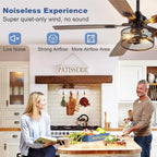 42-Inch Ceiling Fan with Light: Brushed Nickel Fans
