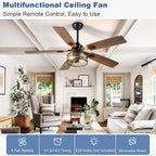42-Inch Ceiling Fan with Light: Brushed Nickel Fans