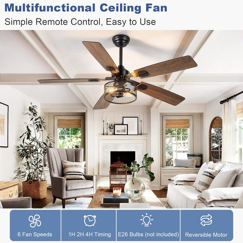 42-Inch Ceiling Fan with Light: Brushed Nickel Fans