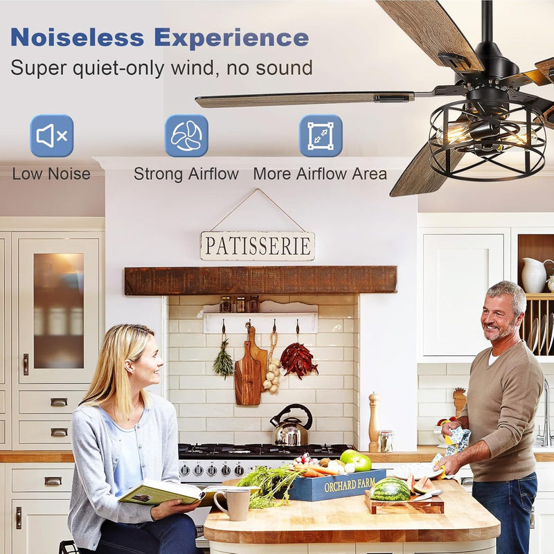 42-Inch Ceiling Fan with Light: Brushed Nickel Fans